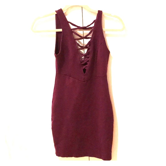 Maroon Criss Cross Dress - Picture 1 of 4